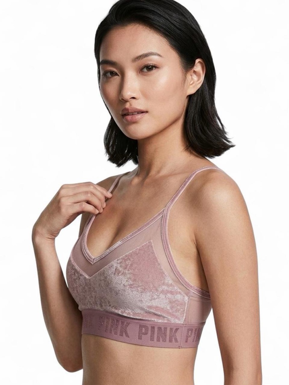 Victoria’s Secret PINK Velvet Mesh Bralette Soft Girl Y2K Lounge Bra